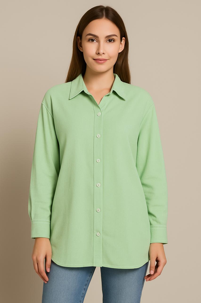Oversized Cotton Twill Shirt for Women